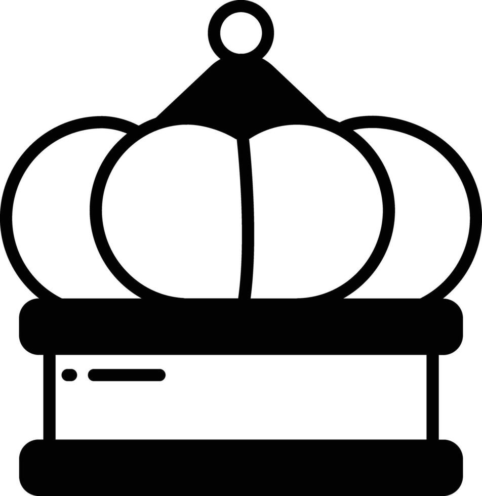 Crown glyph and line vector illustration