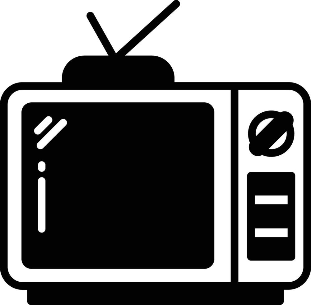 Television glyph and line vector illustration