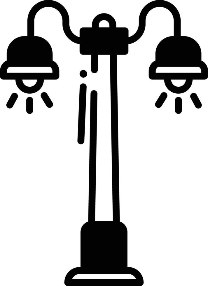 Street light glyph and line vector illustration