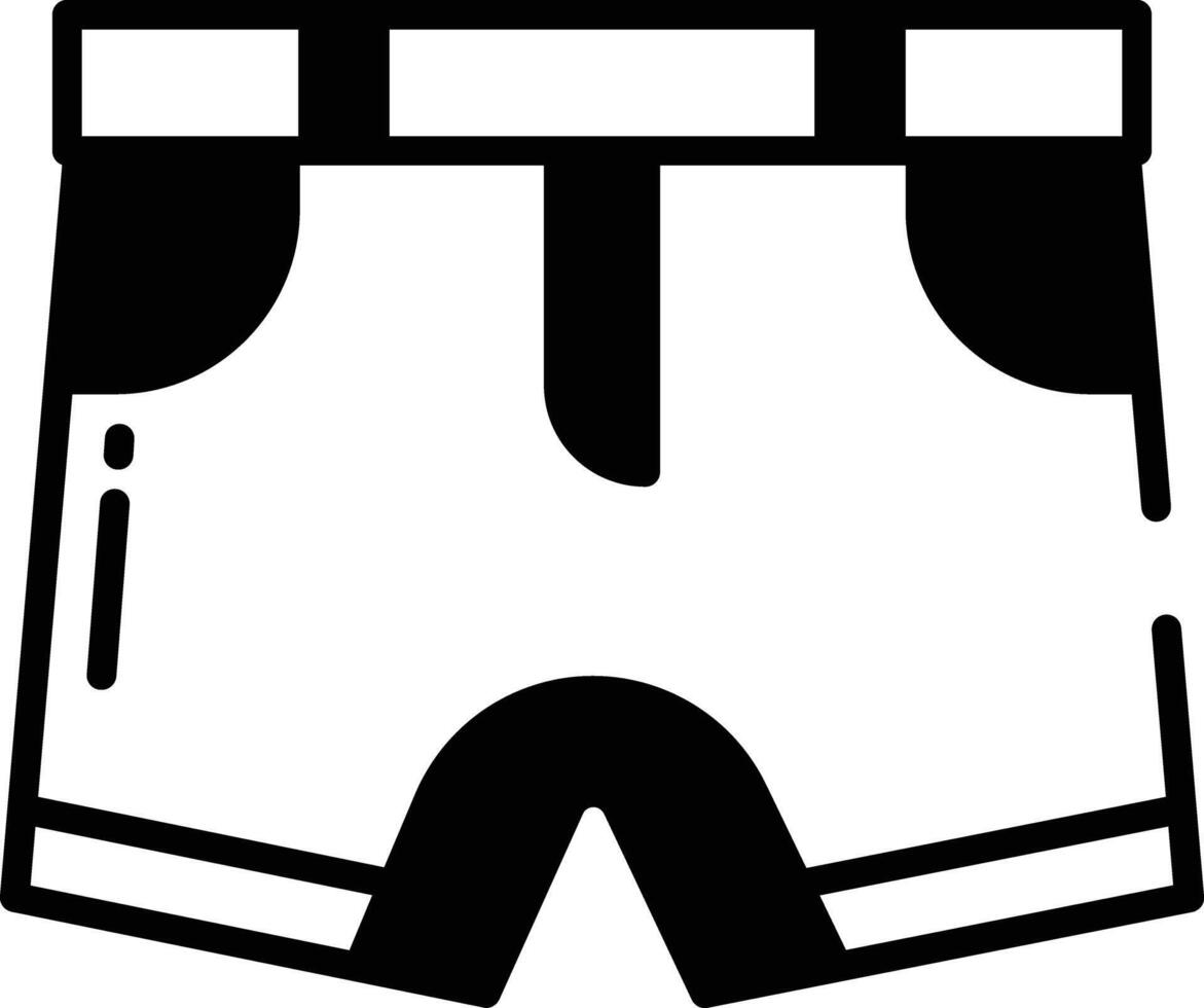 Shorts glyph and line vector illustration