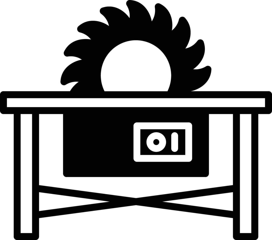 Saw Table glyph and line vector illustration