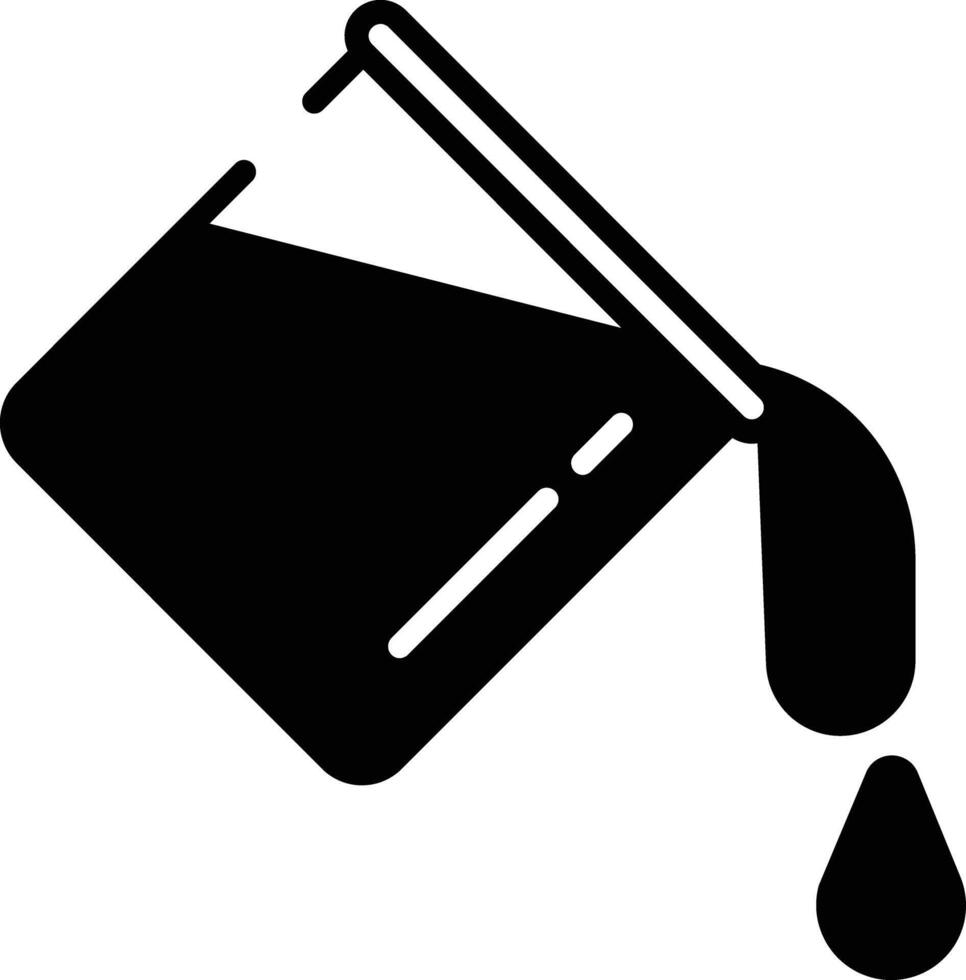 Paint bucket glyph and line vector illustration