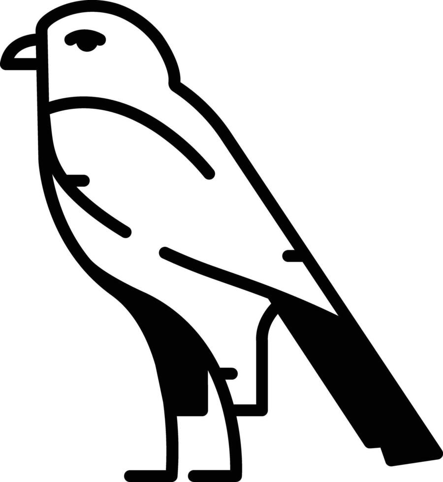 águila glifo y línea vector ilustración