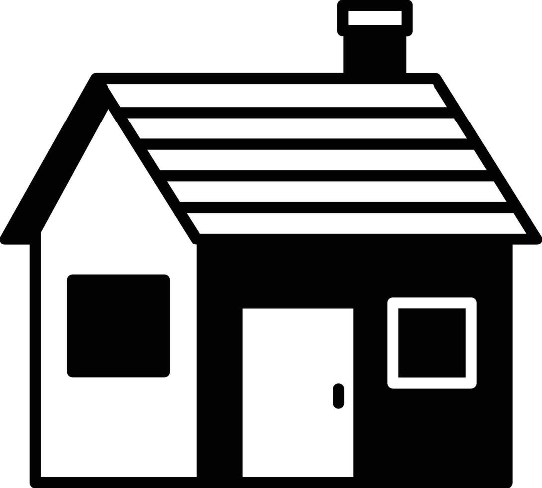 House glyph and line vector illustration