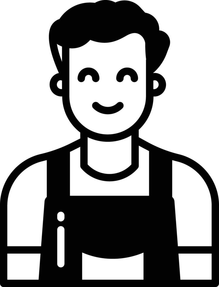 Man chef glyph and line vector illustration