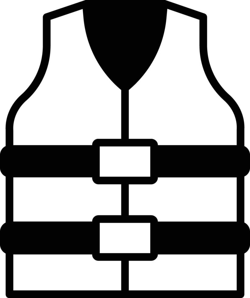 Life Jacket glyph and line vector illustration