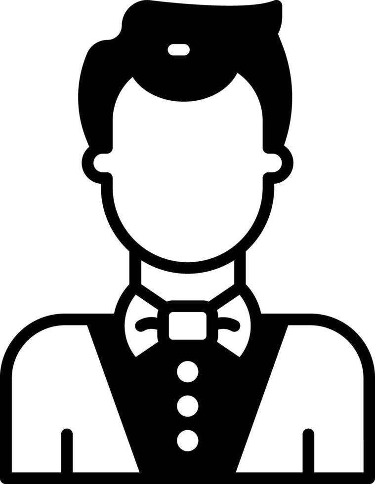 Croupier glyph and line vector illustration