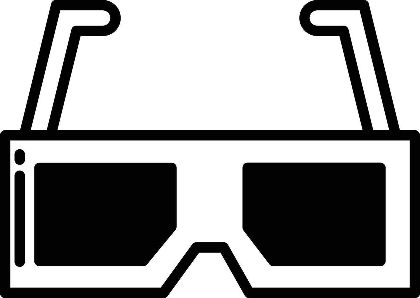3d glasses glyph and line vector illustration