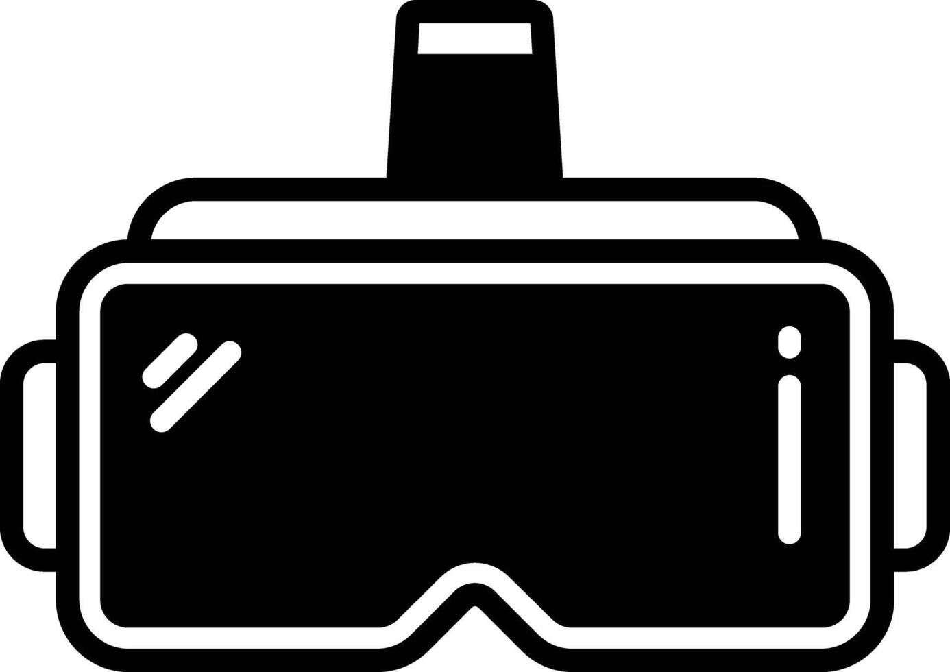 virtual reality glass glyph and line vector illustration