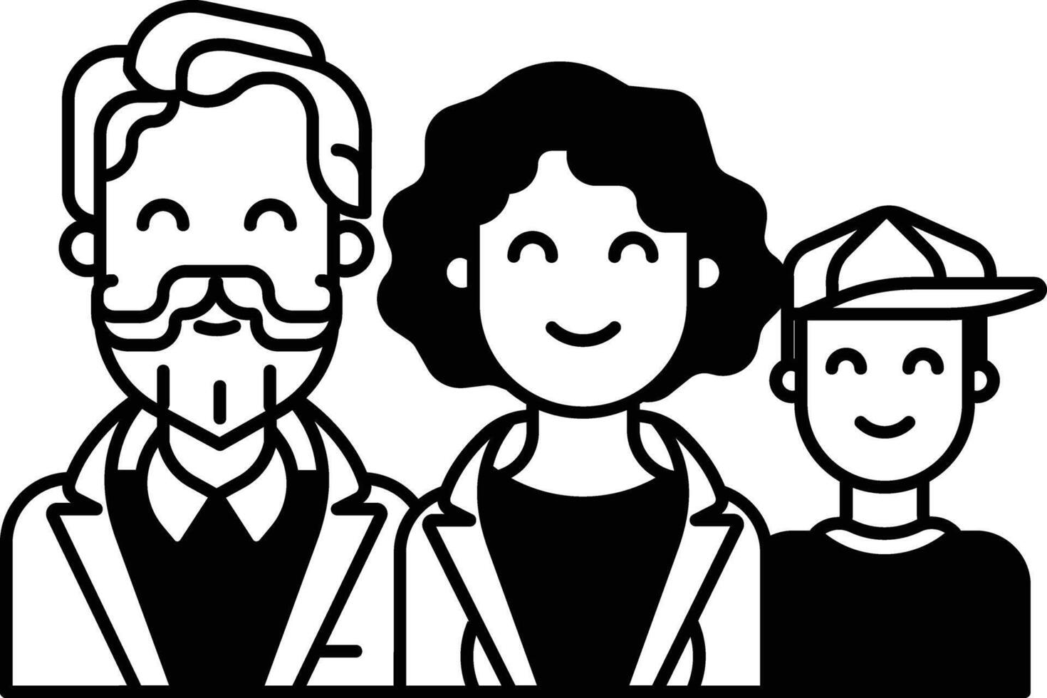 Family glyph and line vector illustration