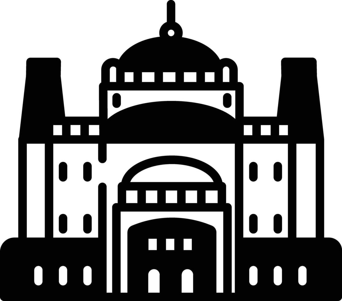 Cairo Citadel glyph and line vector illustration
