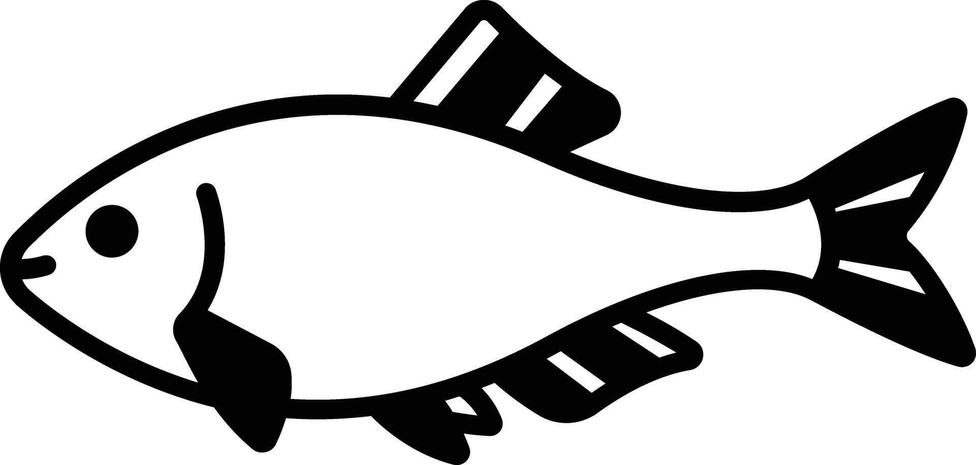 bitterling Fish glyph and line vector illustration