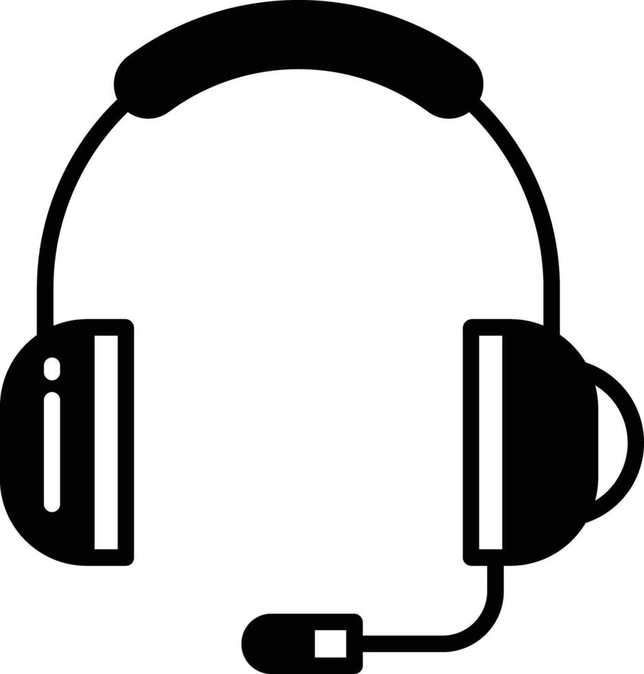 Headphones glyph and line vector illustration