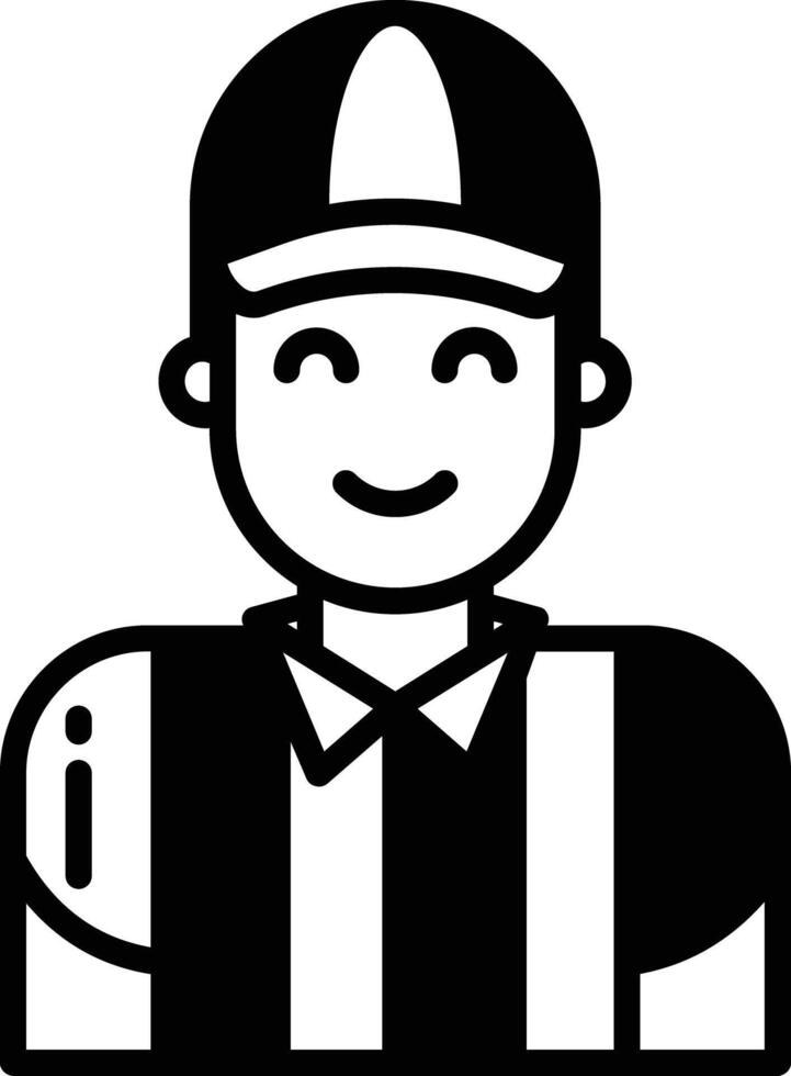 Referee glyph and line vector illustration