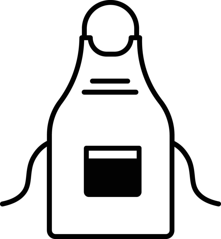 Apron glyph and line vector illustration