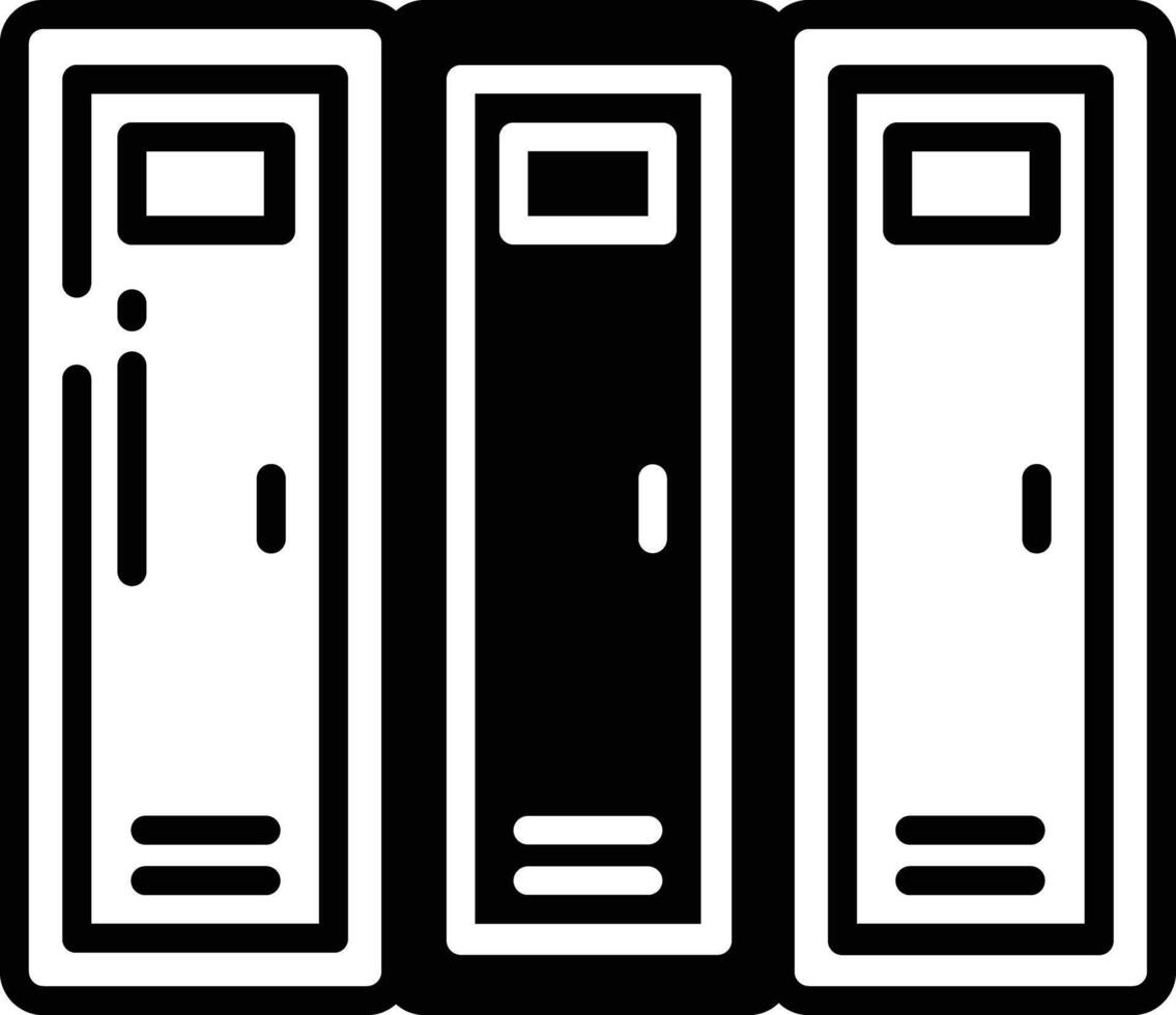 Locker glyph and line vector illustration