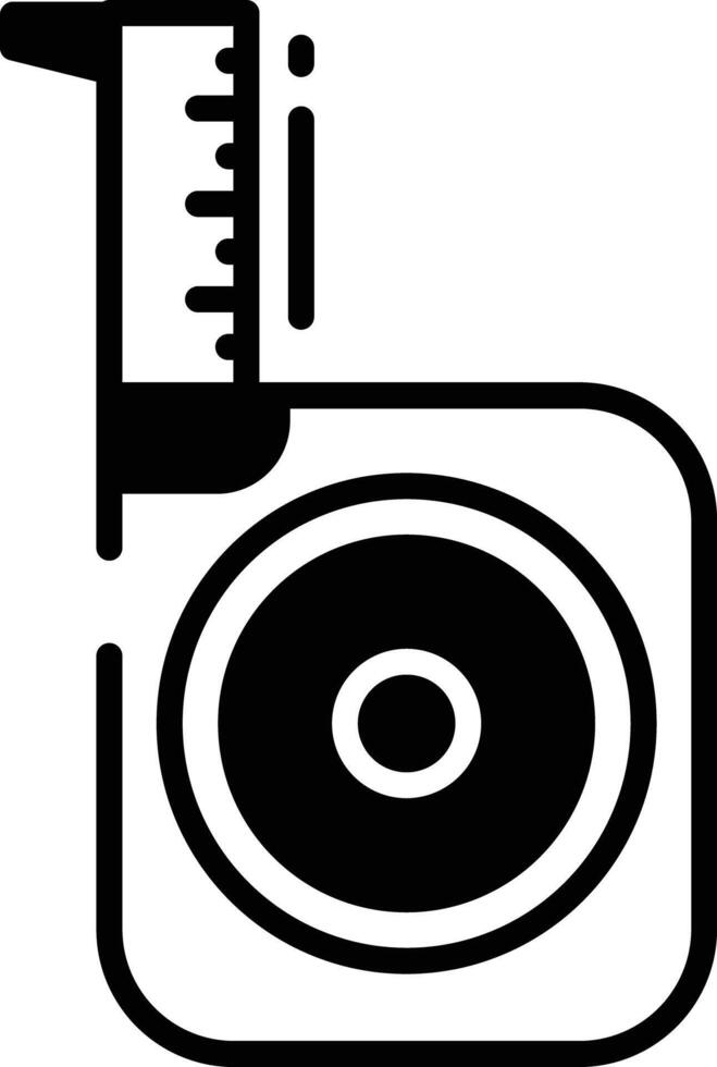 Measurement Tape glyph and line vector illustration