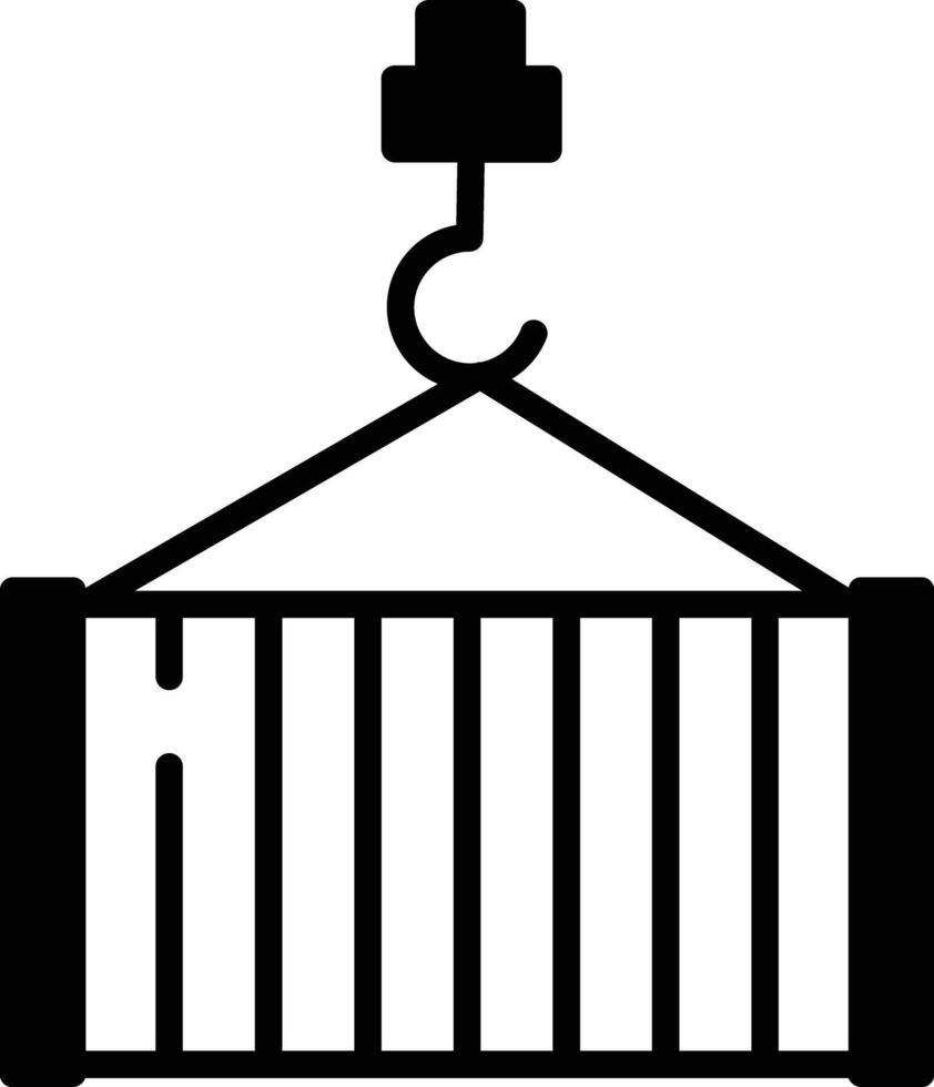 Crane glyph and line vector illustration