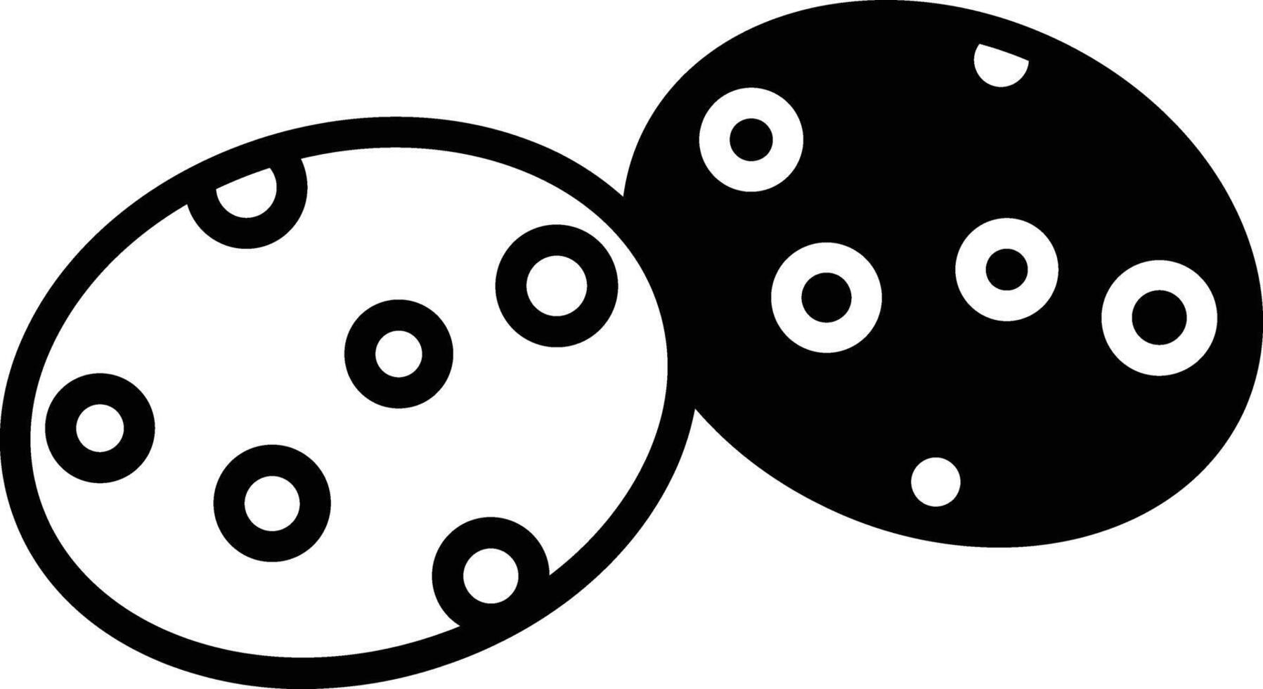 Cookies glyph and line vector illustration