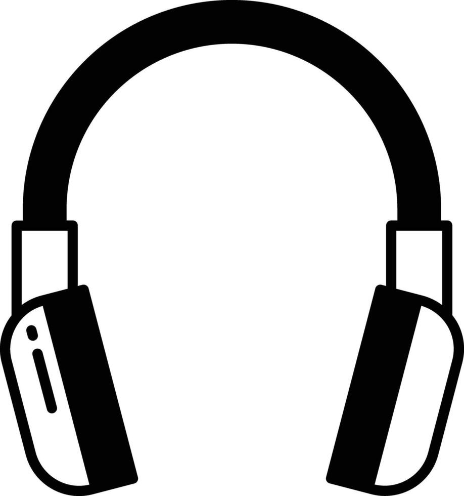 Headphones glyph and line vector illustration