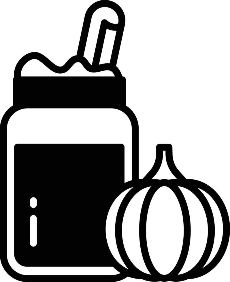 Pumpkin Juice glyph and line vector illustration