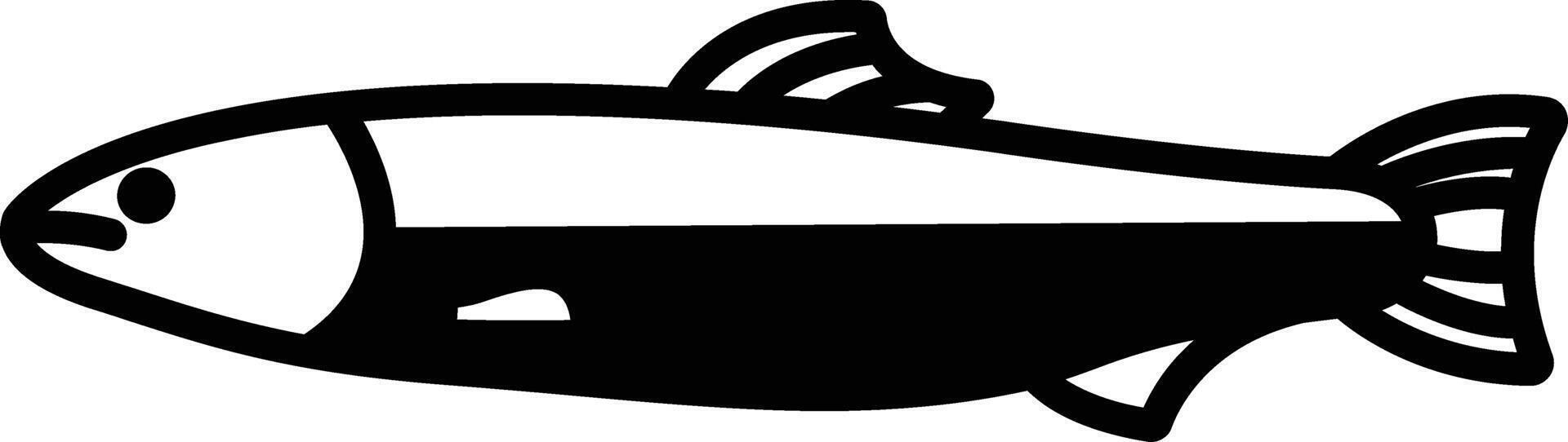 Coho salmon fish glyph and line vector illustration