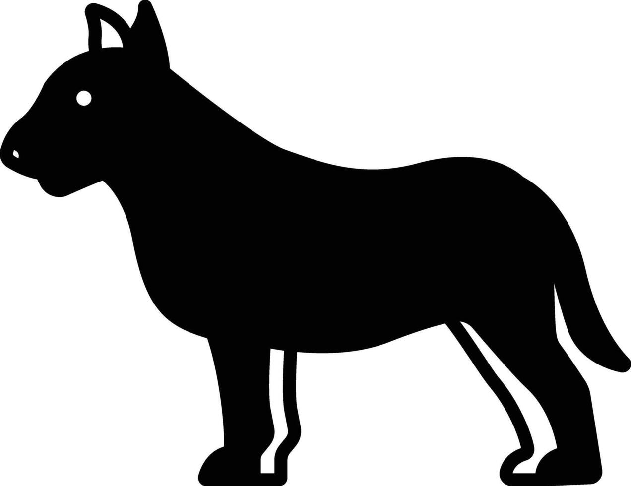 Bull Terrier dog glyph and line vector illustration