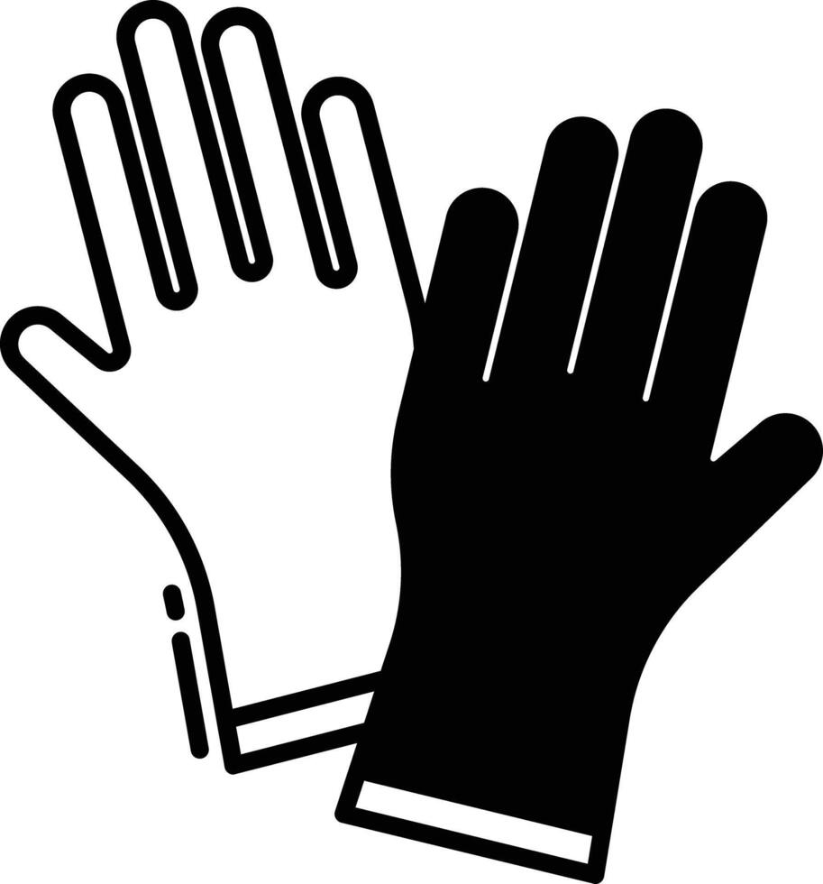 Gloves glyph and line vector illustration