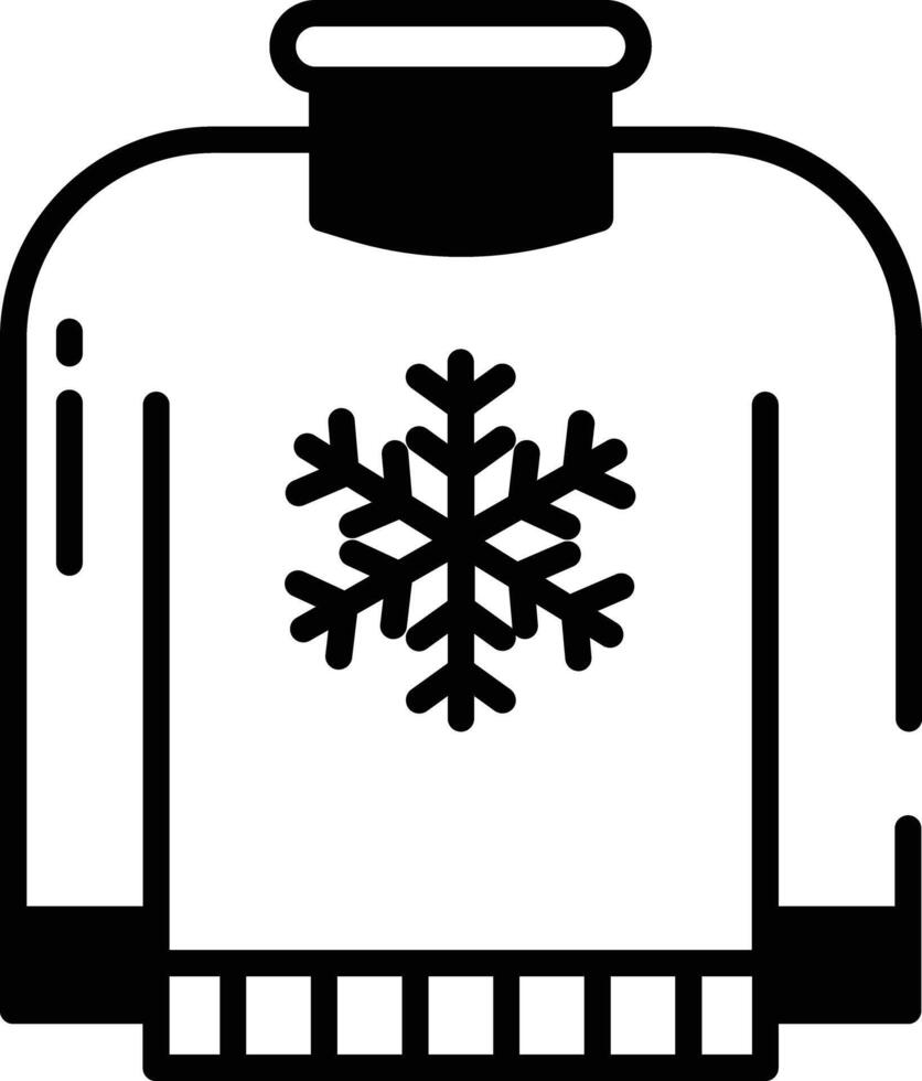 Sweater glyph and line vector illustration