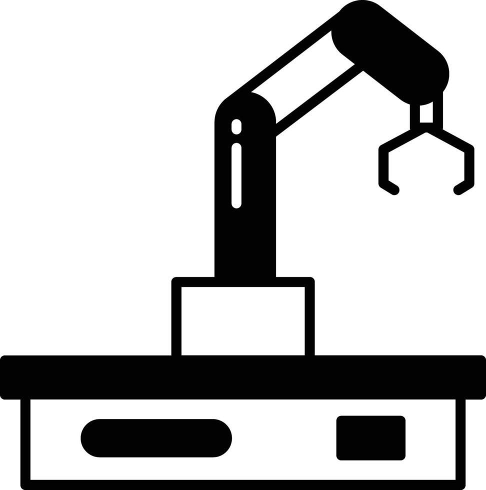 manufacturing Robot glyph and line vector illustration