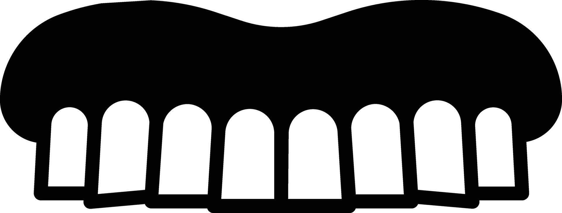 Human teeth  glyph and line vector illustration