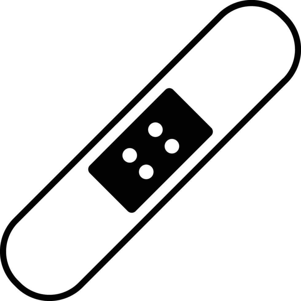 Band aid glyph and line vector illustration