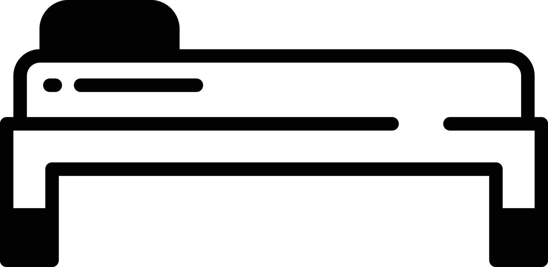 Bed glyph and line vector illustration