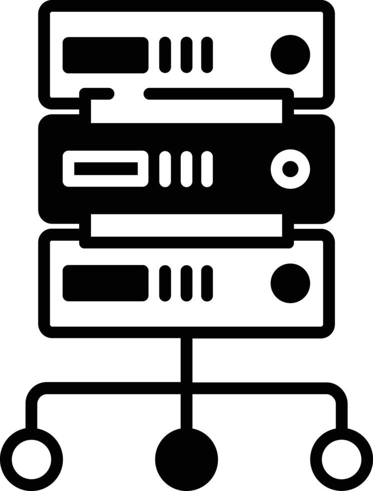 Big Data glyph and line vector illustration
