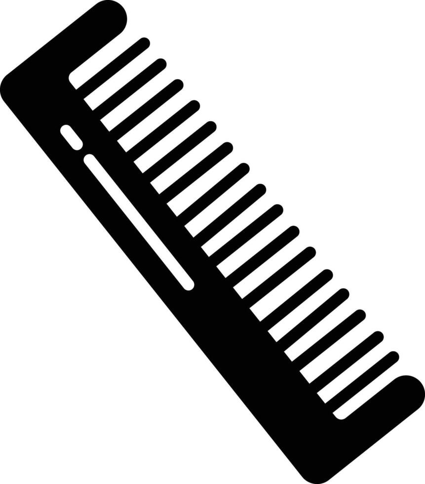 comb glyph and line vector illustration