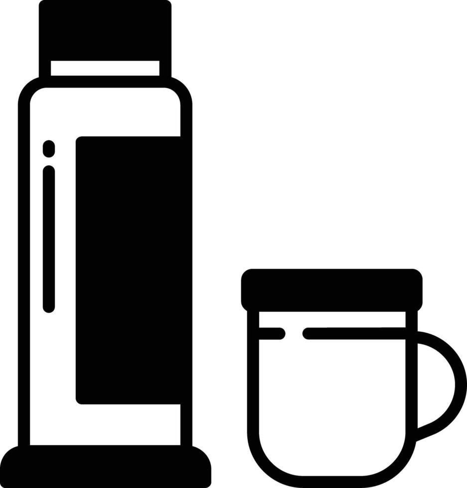 Coffee glyph and line vector illustration