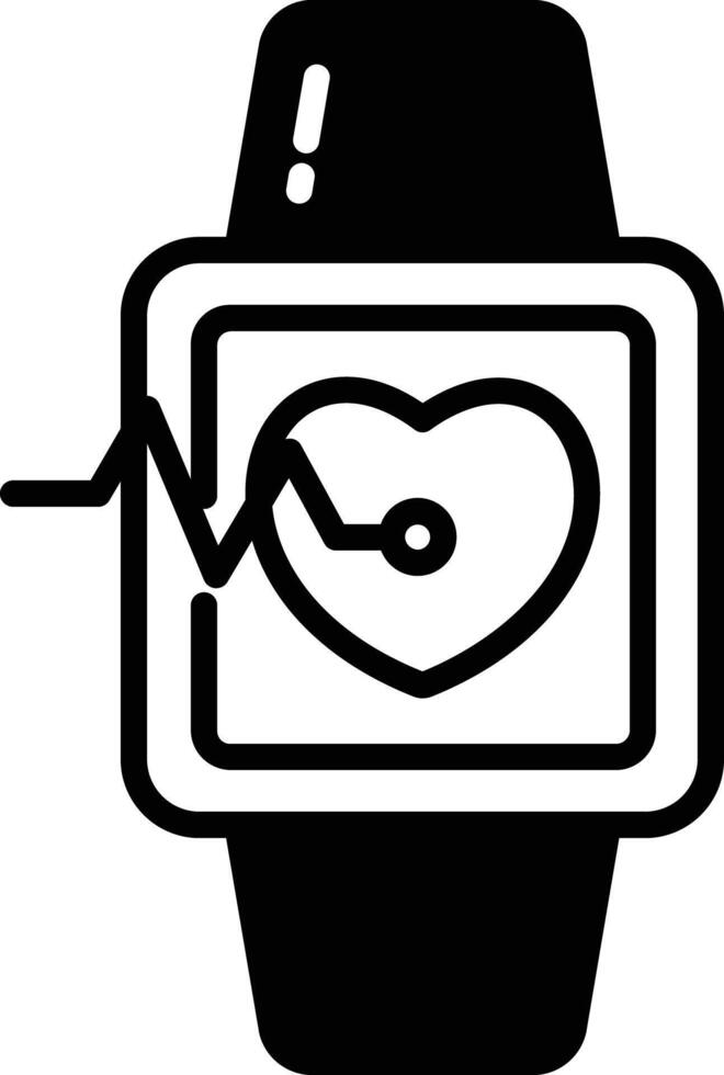 Smart watch glyph and line vector illustration