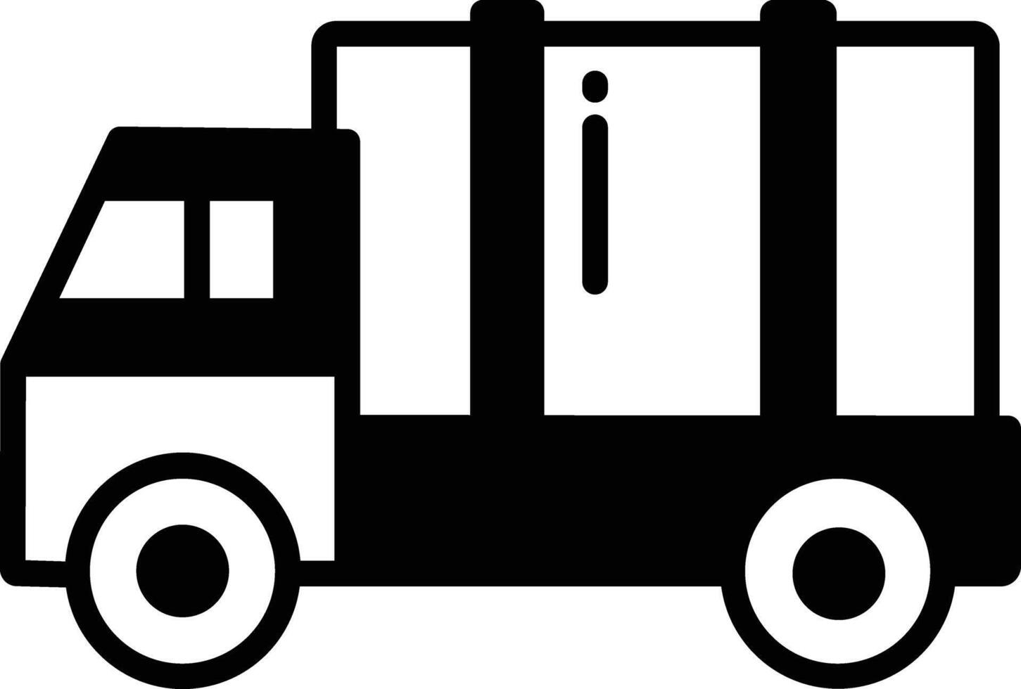 Truck glyph and line vector illustration