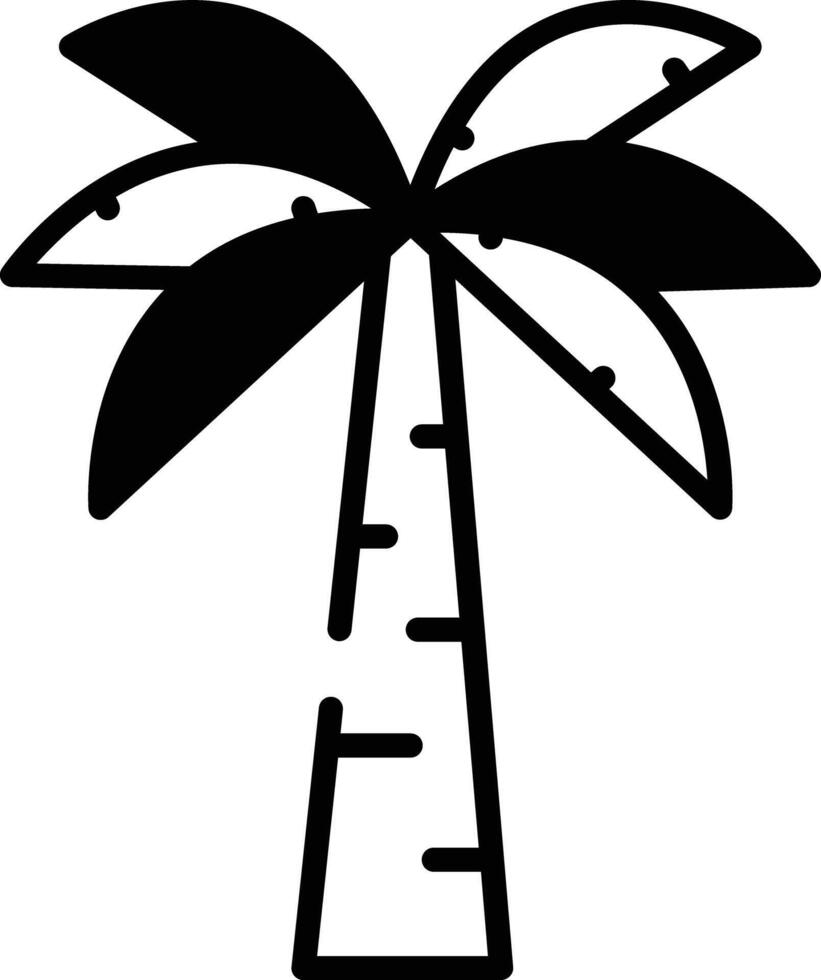 Palm Tree glyph and line vector illustration