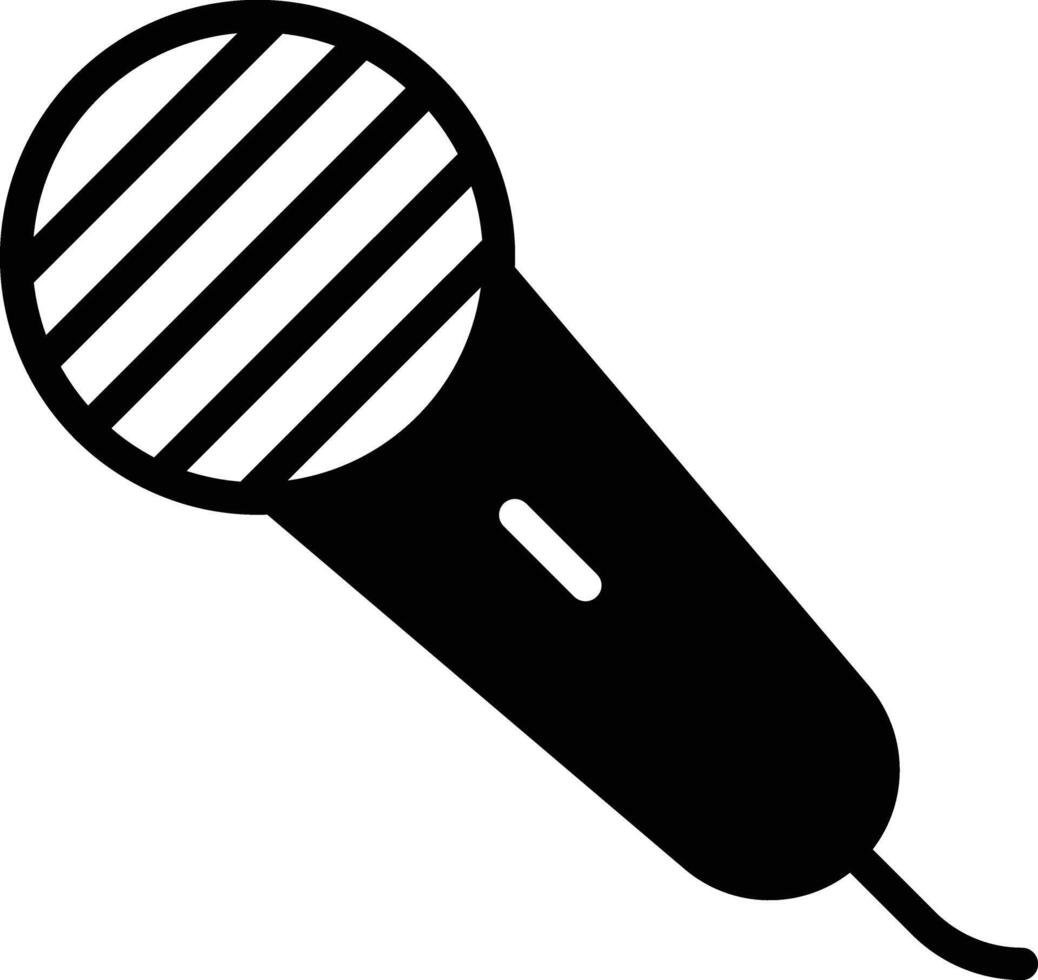 Mic glyph and line vector illustration