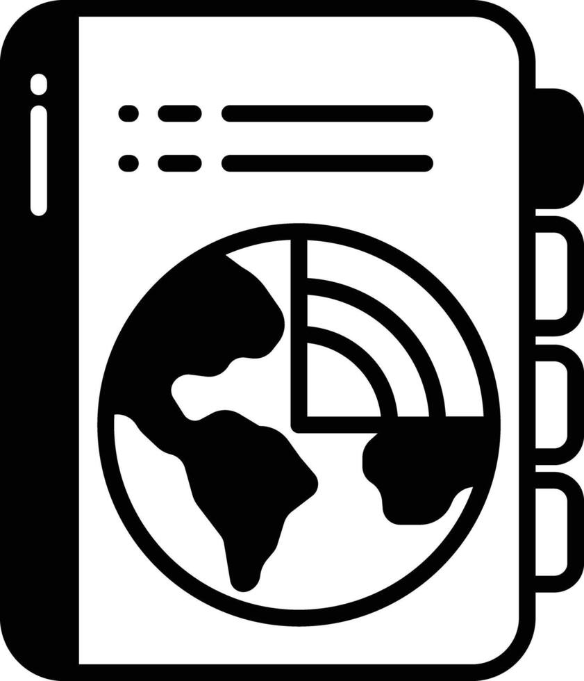Book glyph and line vector illustration