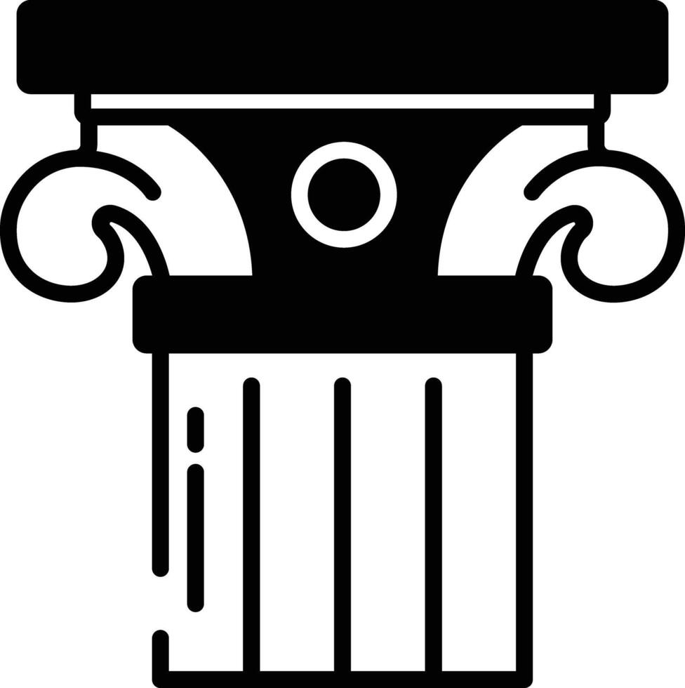 Ancient Pillar glyph and line vector illustration