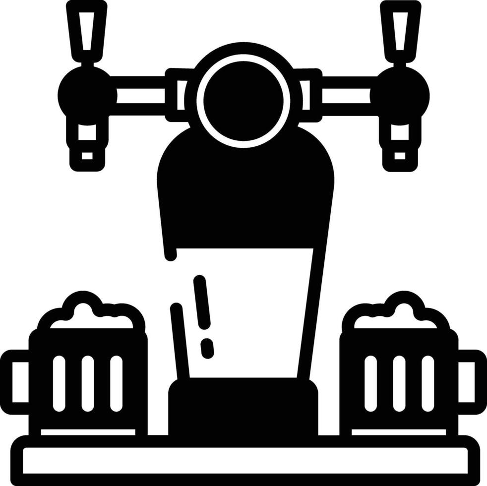 beer tap glyph and line vector illustration