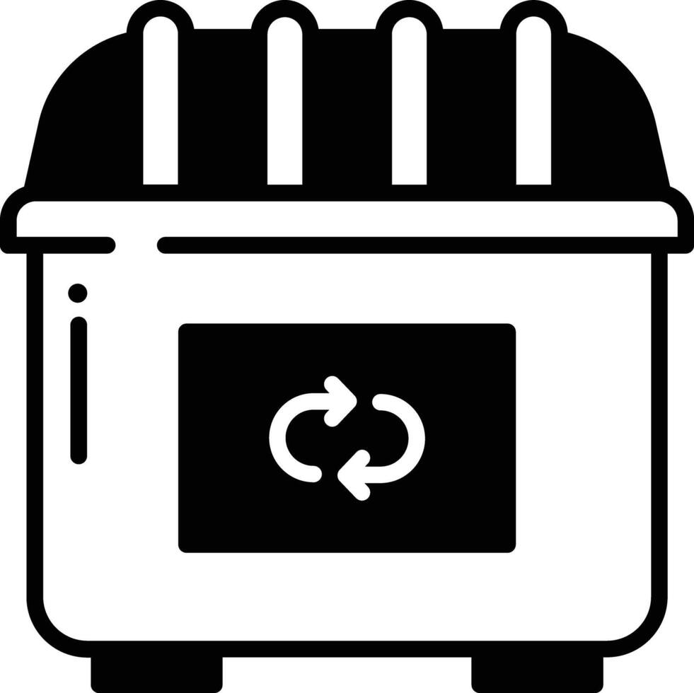 Recycle charge glyph and line vector illustration