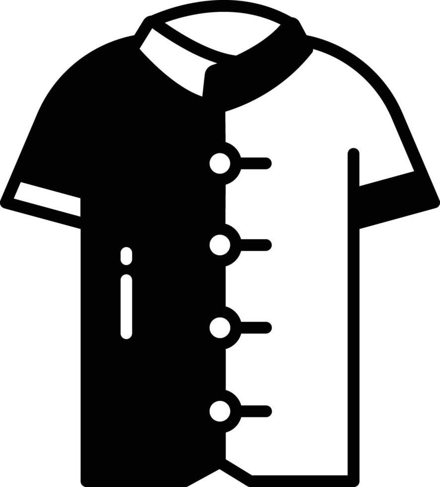 Shirt glyph and line vector illustration