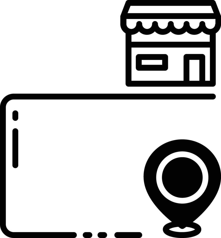 Store map glyph and line vector illustration