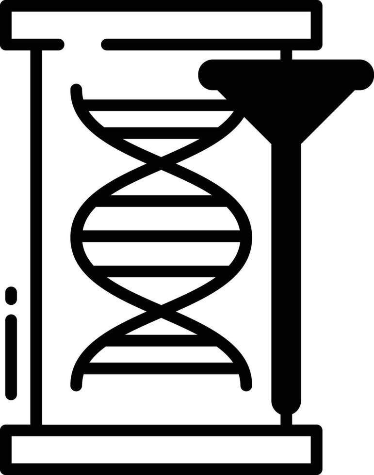DNA glyph and line vector illustration