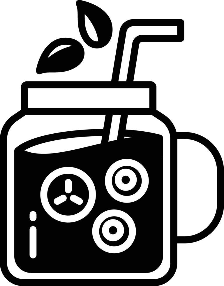 Fruit juice glyph and line vector illustration