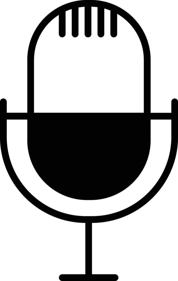 Microphone glyph and line vector illustration