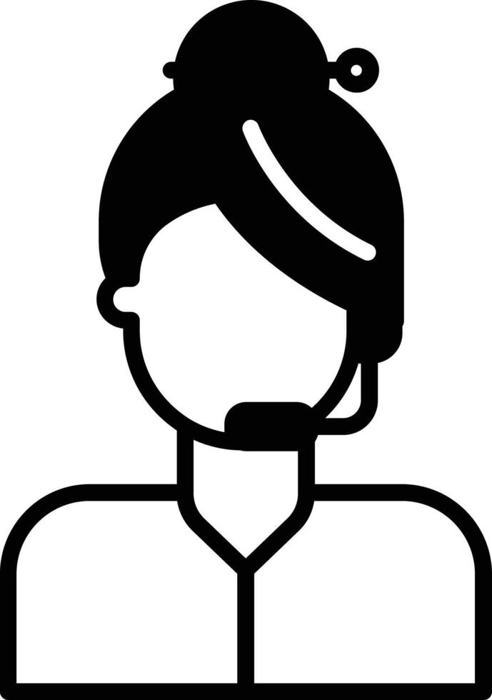 Customer support glyph and line vector illustration